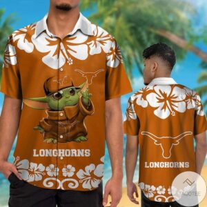 Texas Longhorns Baby Yoda Hawaiian Shirt