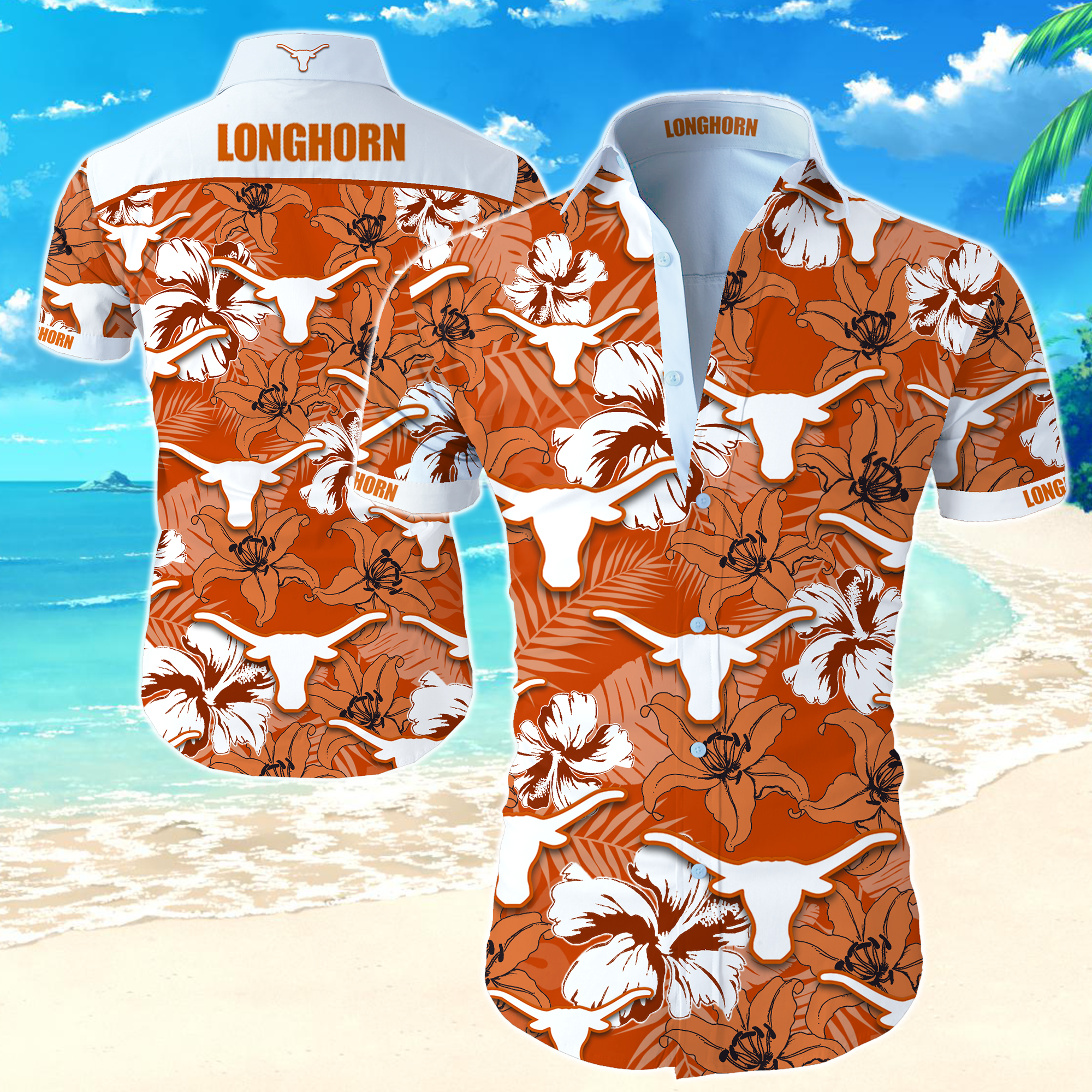 Texas Longhorns Hawaiian Shirt Summer Button Up Texas Longhorns Hawaiian Shirt Summer Button Up