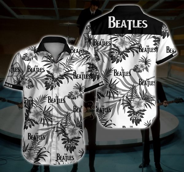 The Beatles Hawaiian Shirt Summer Button Up The Beatles Hawaiian Shirt Summer Button Up