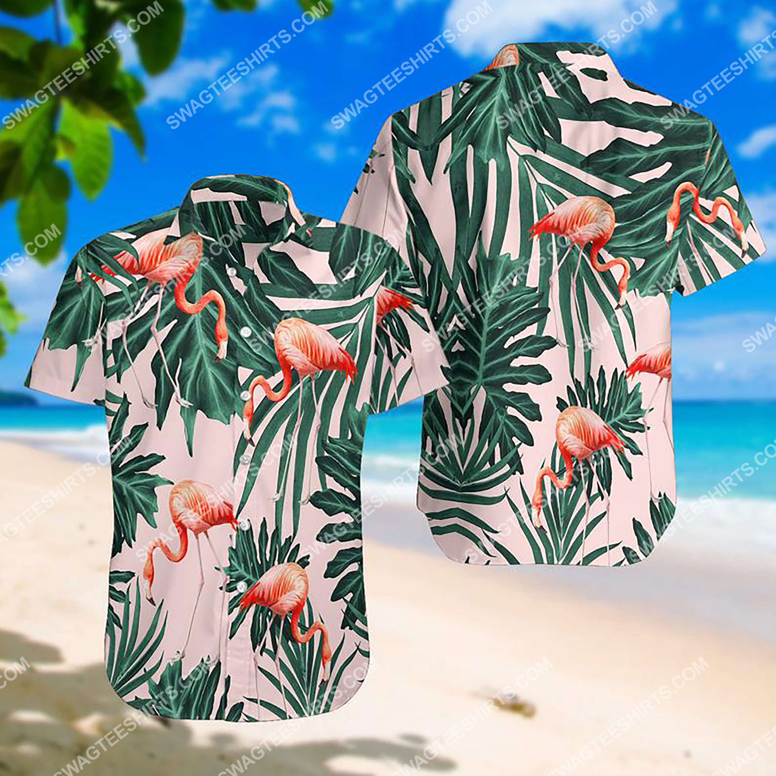 The Flamingo Summer Vacation All Over Print Hawaiian Shirt The Flamingo Summer Vacation All Over Print Hawaiian Shirt