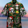 The Skull And Merry Christmas All Over Printed Hawaiian Shirt