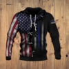 Thin Blue Line And American Us Flag 3D All Over Print Hoodie