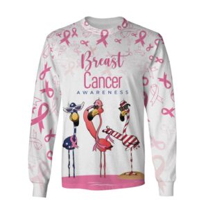 Three Flamingo Breast Cancer Awareness 3D Shirt