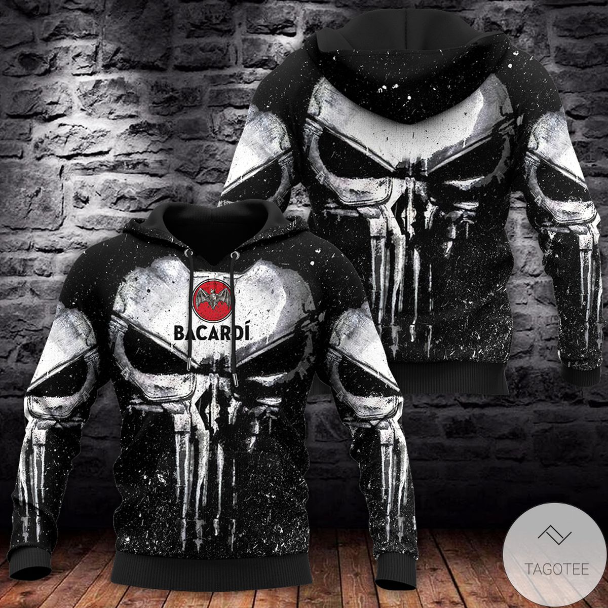 Three Punisher Bacardi 3D Hoodie Three Punisher Bacardi 3D Hoodie