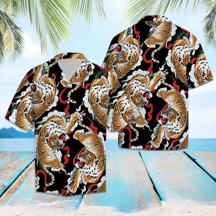 Tiger Beauty Hawaiian Shirt Summer Button Up Tiger Beauty Hawaiian Shirt Summer Button Up