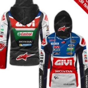 [Top-Selling] Custom Name Castrol Power Honda Racing Full Print Mask Hoodie