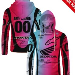 [Top-Selling] Custom Name Colorful Honda Dunlop Race Full Print Mask Hoodie