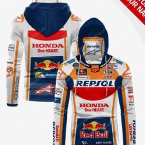 [Top-Selling] Custom Name Red Bull Honda One Heart Full Print Mask Hoodie