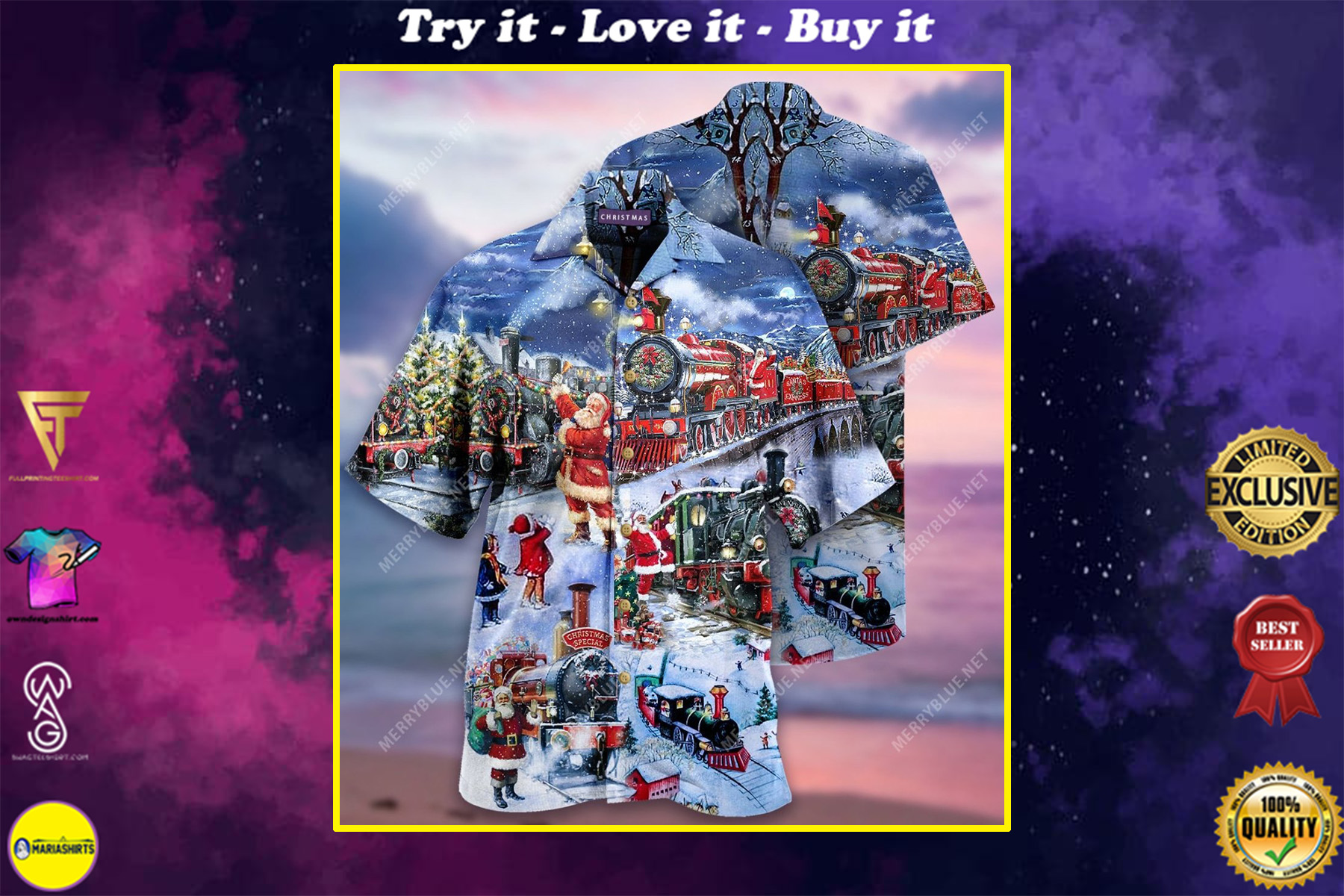 Train To Christmas Full Printing Hawaiian Shirt Train To Christmas Full Printing Hawaiian Shirt