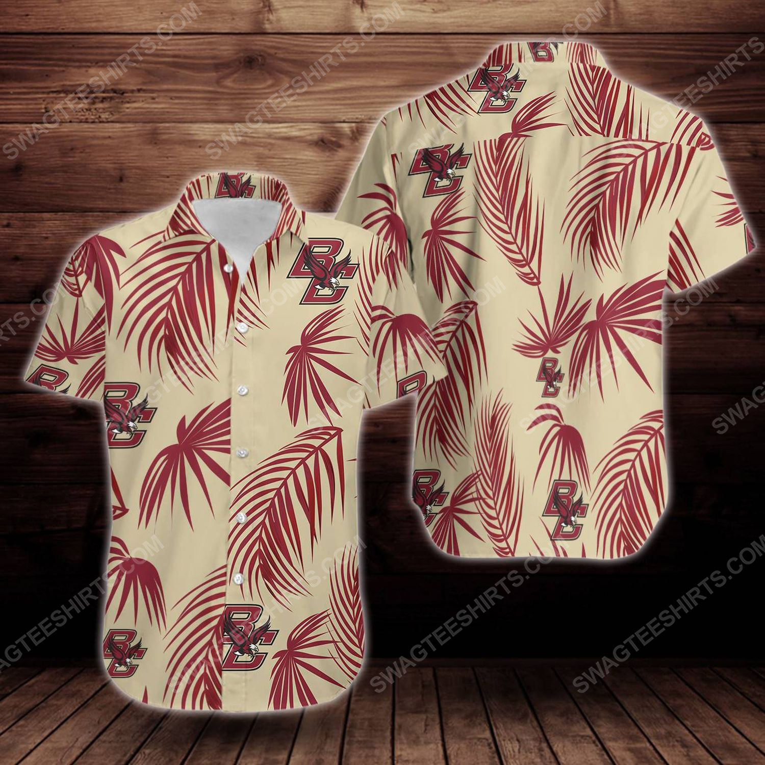 Tropical Boston College Eagles Short Sleeve Hawaiian Shirt Tropical Boston College Eagles Short Sleeve Hawaiian Shirt