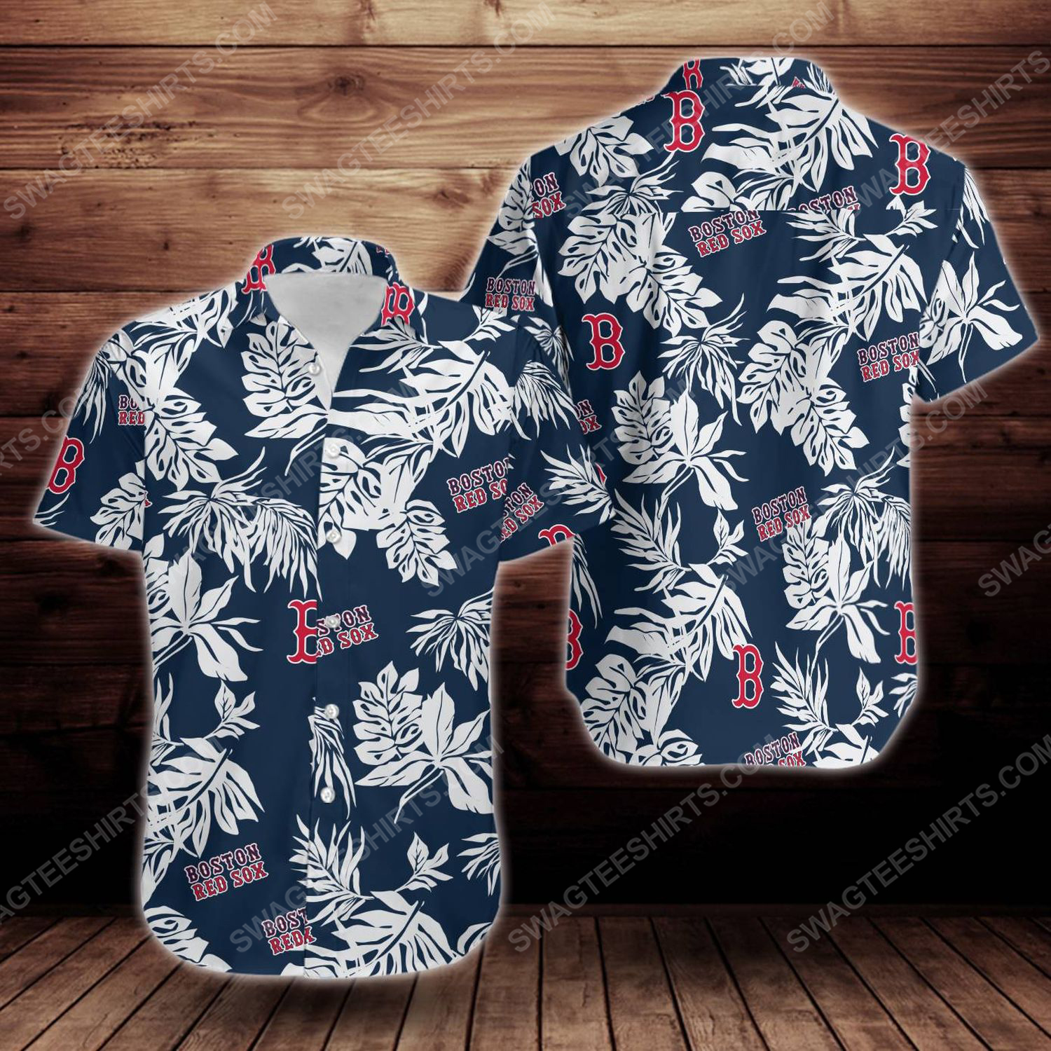 Tropical Boston Red Sox Short Sleeve Hawaiian Shirt Tropical Boston Red Sox Short Sleeve Hawaiian Shirt