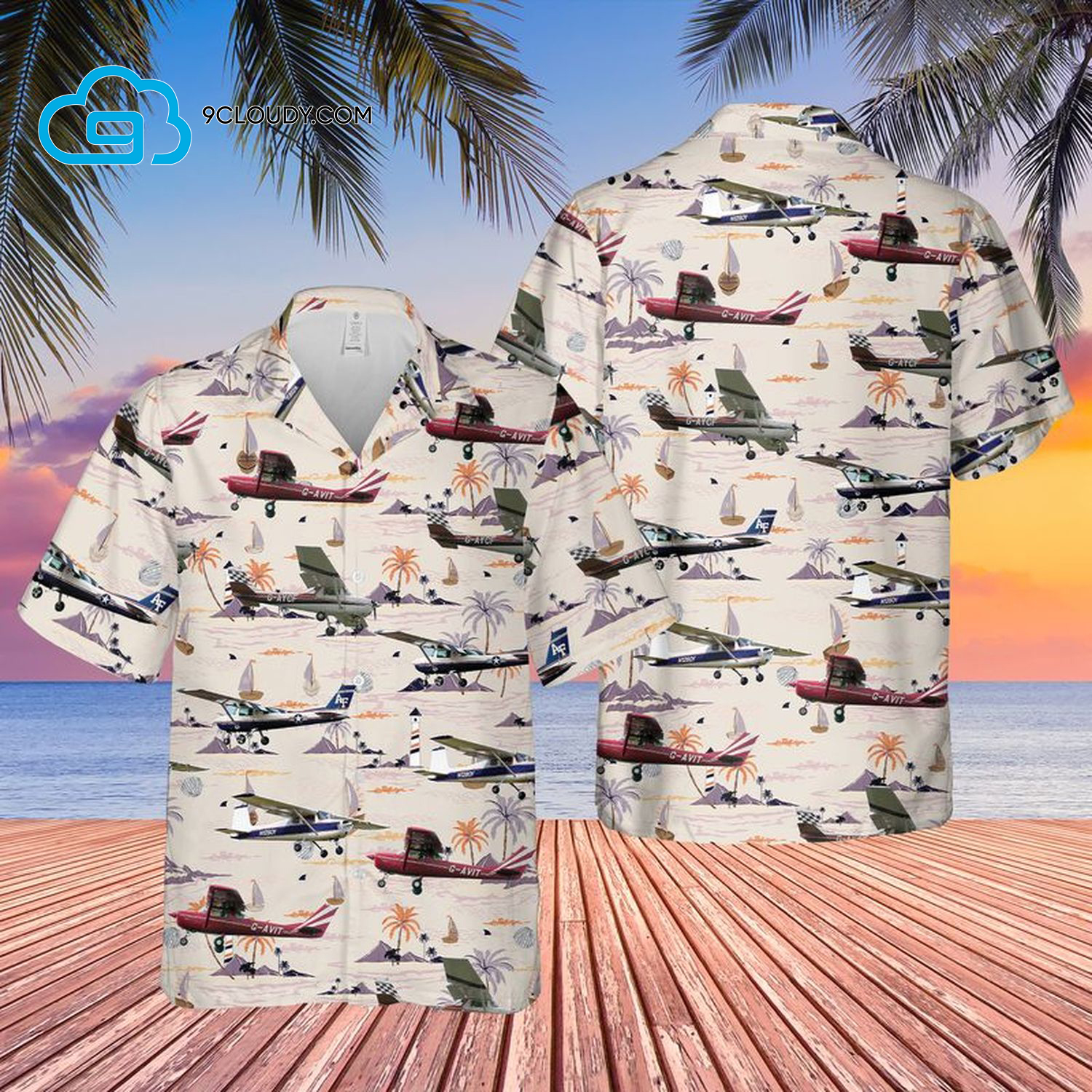 Tropical Cessna 150 Full Print Hawaiian Shirt Tropical Cessna 150 Full Print Hawaiian Shirt