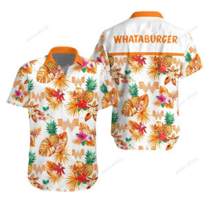 Tropical Flower Whataburger Full Printed Hawaiian Shirt
