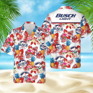 Tropical Fruit Busch Light Beer Full Printed Hawaiian Shirt