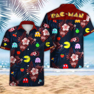 Tropical Pacman Game Movie Summer Vacation Hawaiian Shirt