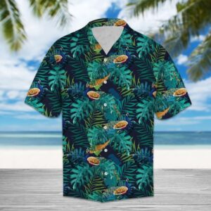Tropical Peacock Hawaiian Shirt Summer Button Up