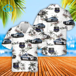 Tropical Police Car Full Print Hawaiian Shirt