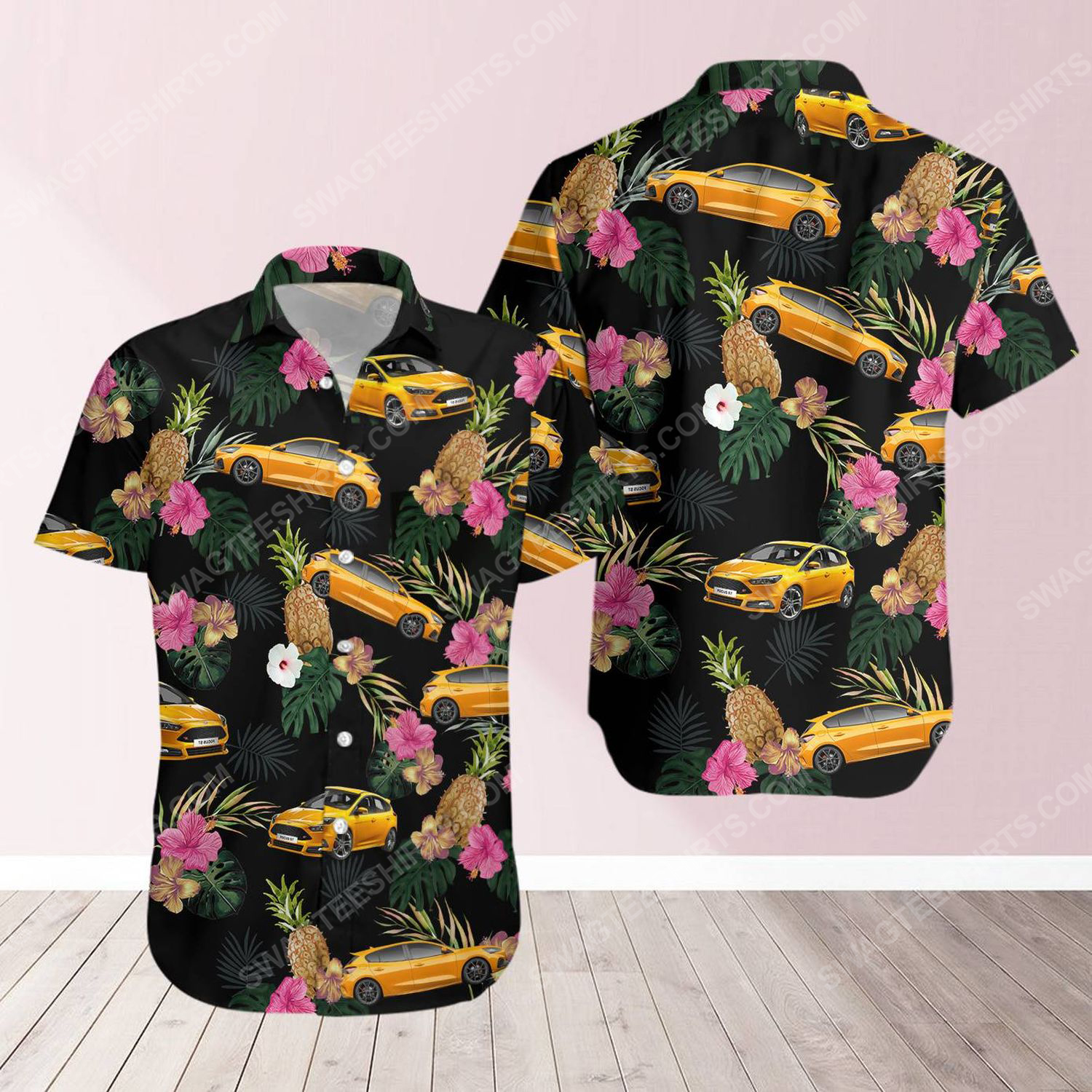 Tropical Summer Ford Car Short Sleeve Hawaiian Shirt Tropical Summer Ford Car Short Sleeve Hawaiian Shirt