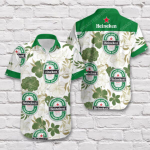 Tropical Summer Heineken Beer Short Sleeve Hawaiian Shirt