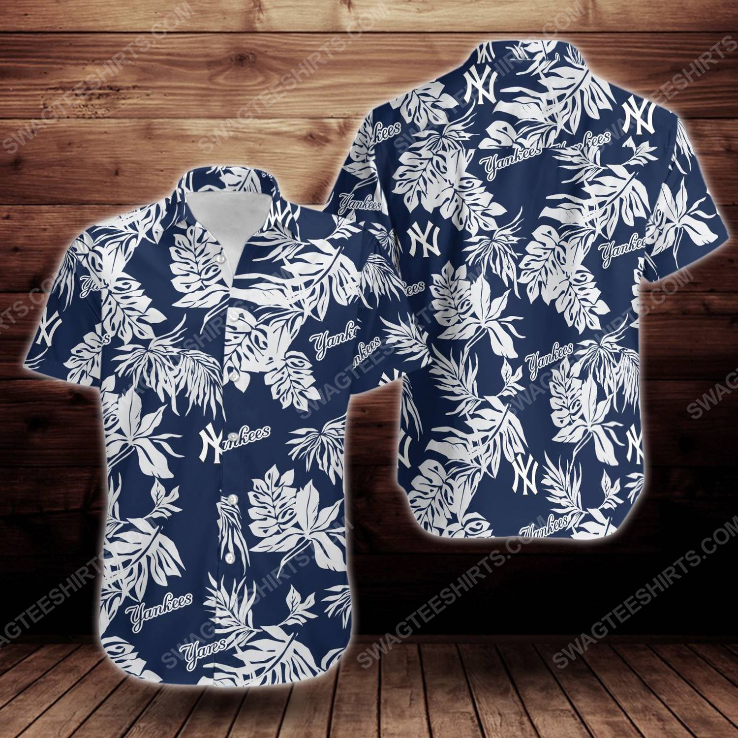 Tropical Summer New York Yankees Short Sleeve Hawaiian Shirt Tropical Summer New York Yankees Short Sleeve Hawaiian Shirt