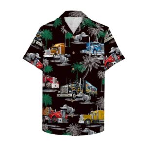 Trucker Truck Pattern Hawaiian Shirt