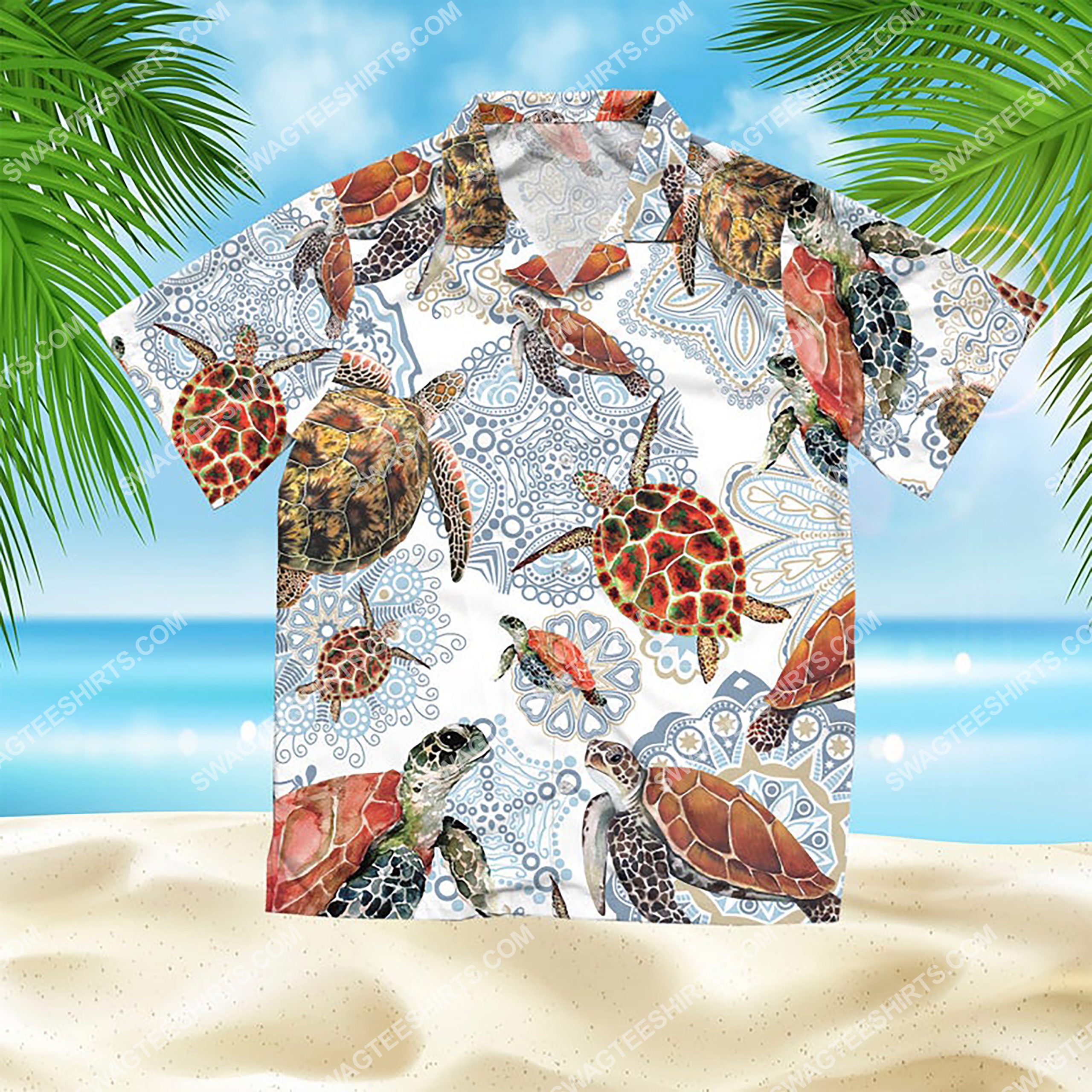 Turtle Mandala Summer Vacation All Over Print Hawaiian Shirt Turtle Mandala Summer Vacation All Over Print Hawaiian Shirt