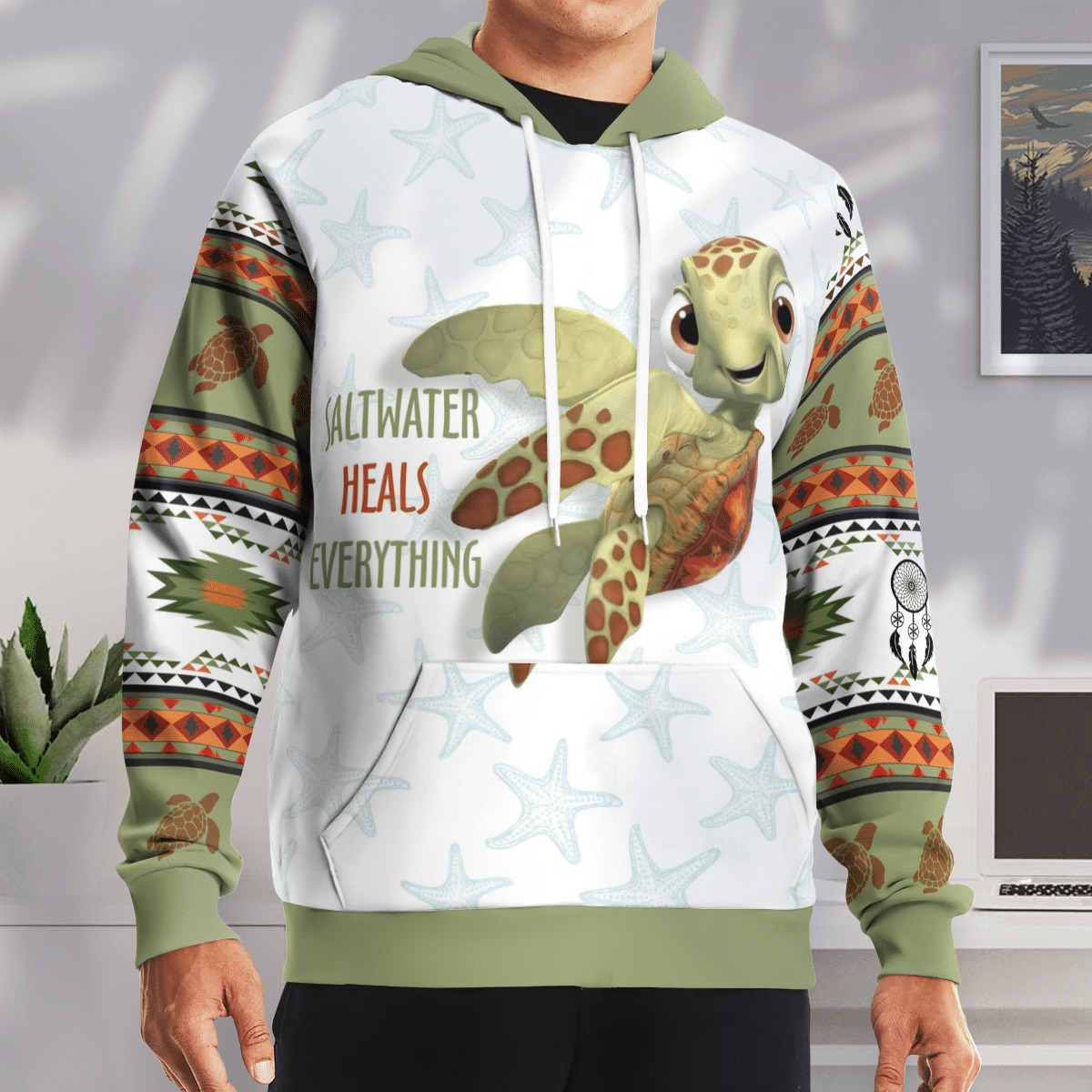 Turtles Saltwater Heals Everything 3D Hoodie Turtles Saltwater Heals Everything 3D Hoodie