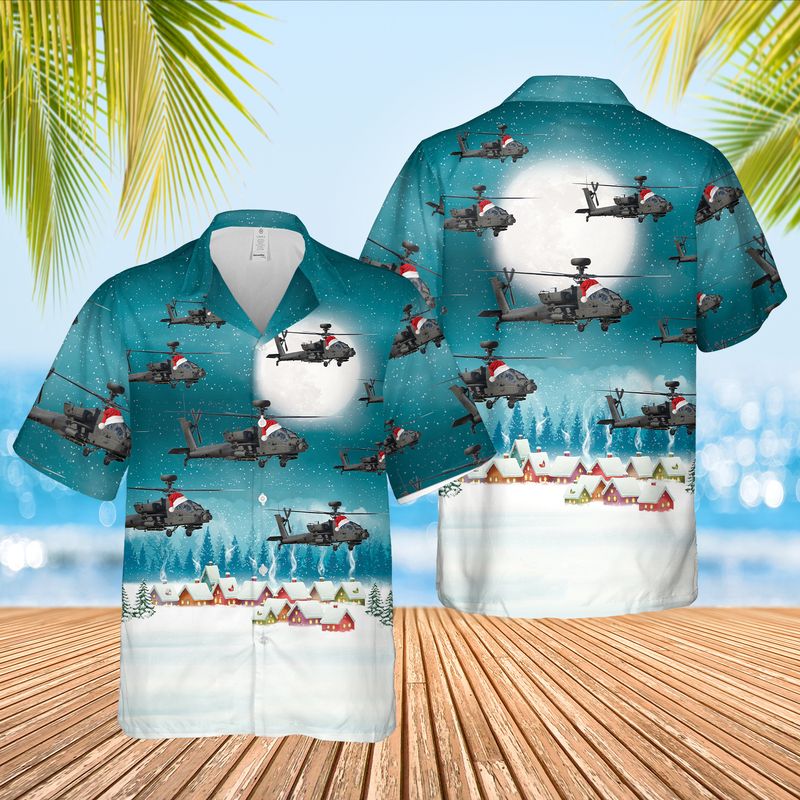 U.S Army Boeing Ah-64 Apache Christmas Hawaiian Shirt U.S Army Boeing Ah-64 Apache Christmas Hawaiian Shirt