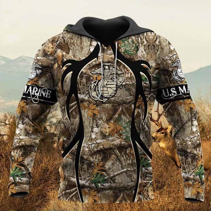 U.S.Marine Flag Camo 3D Hoodie U.S.Marine Flag Camo 3D Hoodie