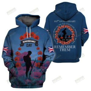 Uk Veteran 103Rd Anniversary At The Going Down Of The Sun We Will Remember Them Hoodie