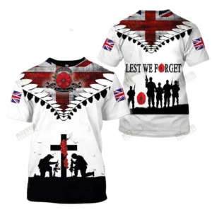 Uk Veteran Cross Lest We Forget 3D Shirt