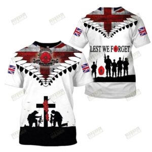 Uk Veteran Poppy Canada Lest We Forget 3D Shirt Hoodie