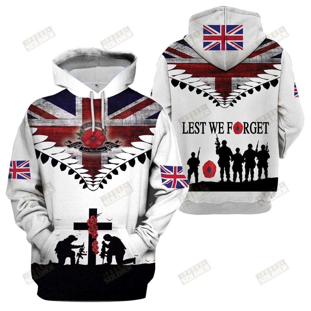 Uk Veterans Lest We Forget 3D Hoodie And Shirt Uk Veterans Lest We Forget 3D Hoodie And Shirt