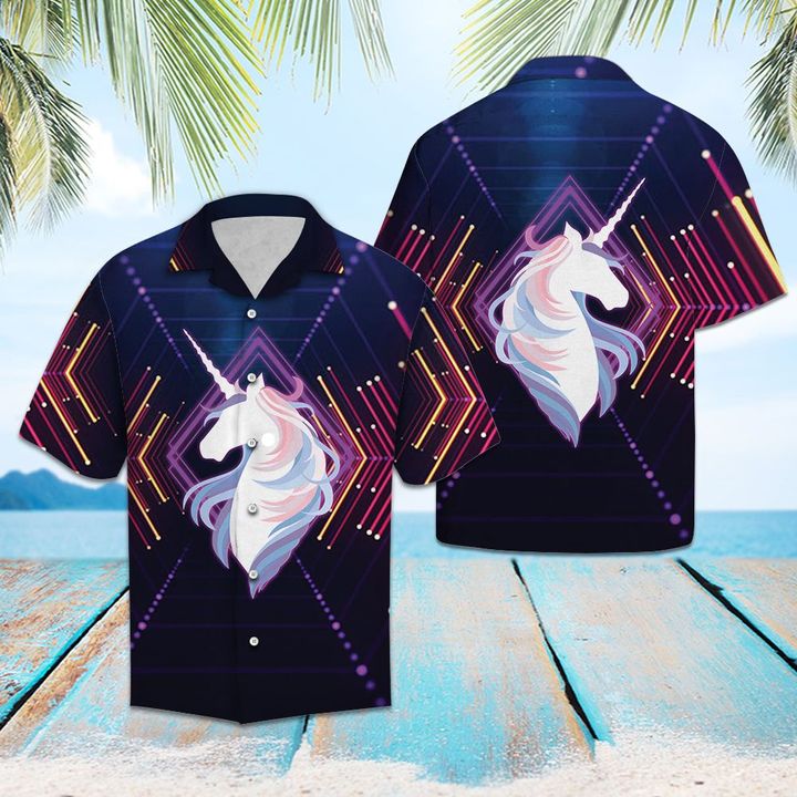 Unicorn Disco Hawaiian Shirt Summer Button Up Unicorn Disco Hawaiian Shirt Summer Button Up