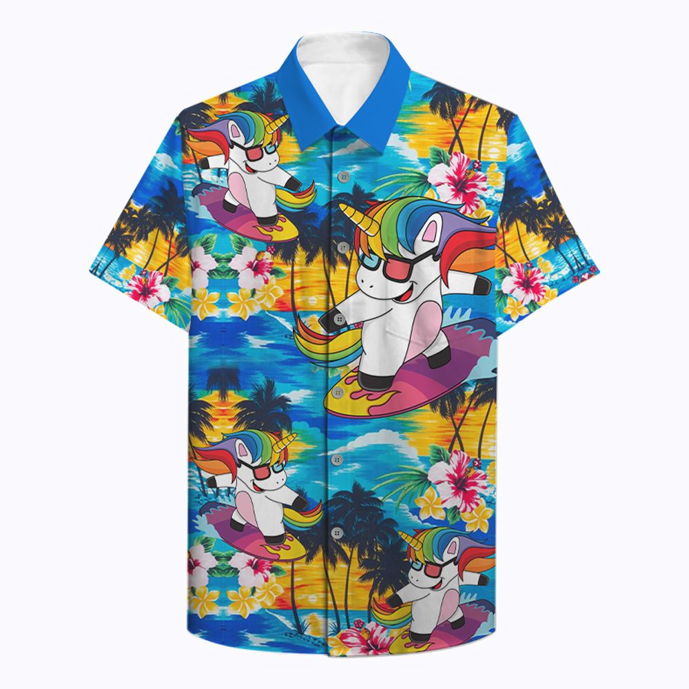 Unicorn Surfing Hawaiian Shirt Unicorn Surfing Hawaiian Shirt