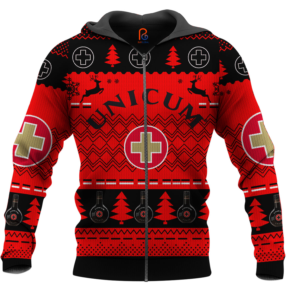 Unicum Ugly Christmas Zip Hoodie Unicum Ugly Christmas Zip Hoodie