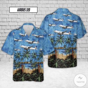 United Airlines Airbus 319 Hawaiian Shirt