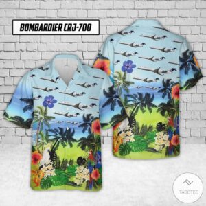 United Express Bombardier Crj-700 Hawaiian Shirt
