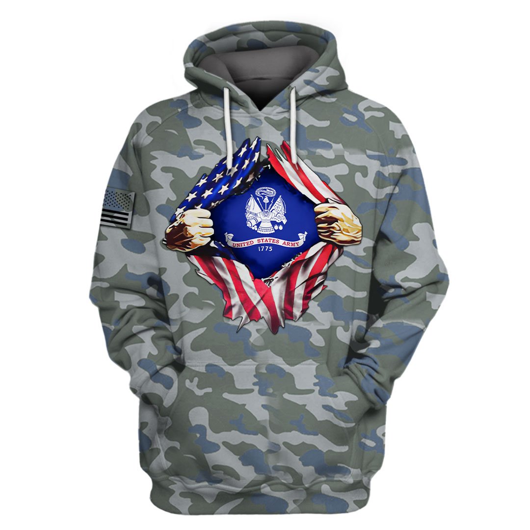 United States Army Camo All Over Printed Hoodie United States Army Camo All Over Printed Hoodie