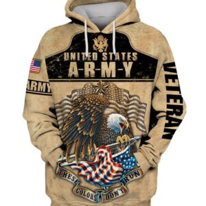 United States Army These Color Don’T Run Eagle 3D Shirt