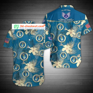 Us Air Force Proudly Served Custom Name Hawaiian Shirt