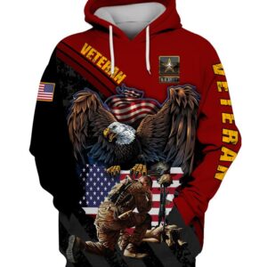 Us Army Veteran Eagle American Flag 3D Shirt