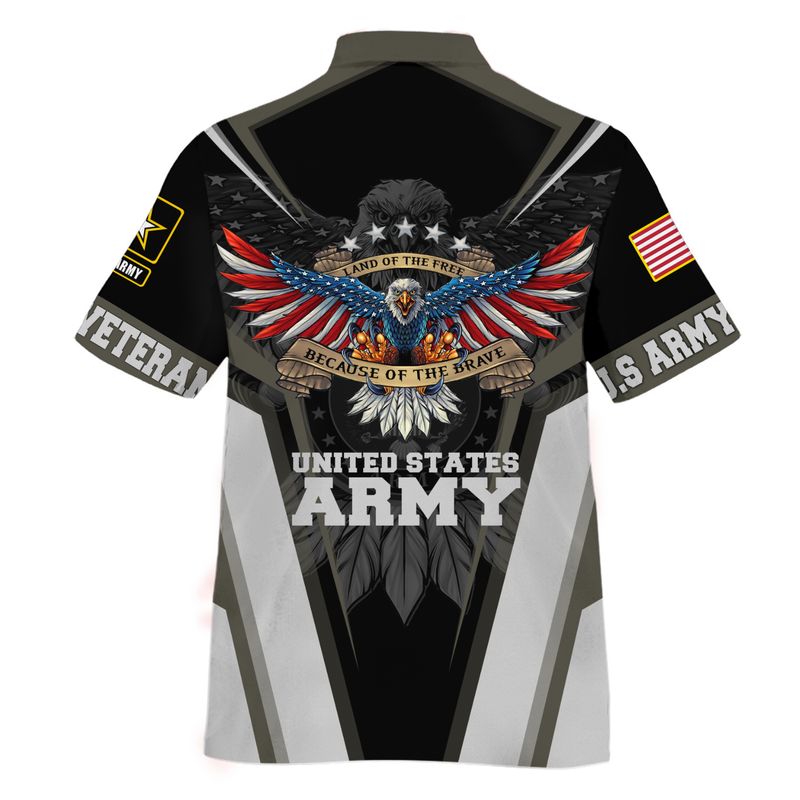 Us Army Veteran Eagle Land Of The Free Because Of The Brave Hawaiian Shirt Us Army Veteran Eagle Land Of The Free Because Of The Brave Hawaiian Shirt