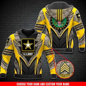 Us Army Veterans 3D Custom Name Hoodie