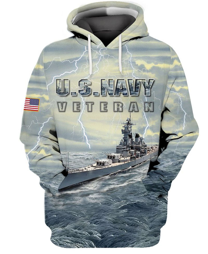 Us Navy Veteran Battleship 3D Hoodie Us Navy Veteran Battleship 3D Hoodie