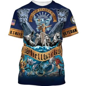 Us Navy Veteran Retired Shellbacks 3D Shirt Hoodie