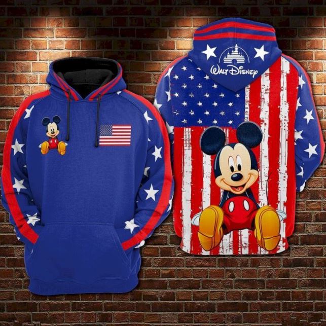 Usa American Mickey Mouse 3D Hoodie Usa American Mickey Mouse 3D Hoodie