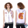 Usc Trojans Ncaa Mascot Logo Sleeveless Zip Hoodie