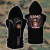 Usmc The United States Marine Corps Sleeveless Vest Zip Hoodie