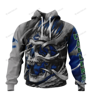 Vancouver Canucks Skull Personalized Custom 3D Hoodie